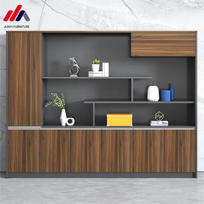 25mm Thickness Wooden Office Storage Cabinet for File Display Bookshelf Background