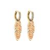 Buy cheap Huggie Rhinestone Hoop Earrings Dripping Oil Gold Plated Leaf Earrings ODM from wholesalers