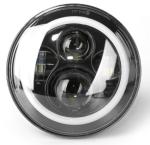 1st generation angel eye Silver/Black bottom Round 7inch LED headlight 80W