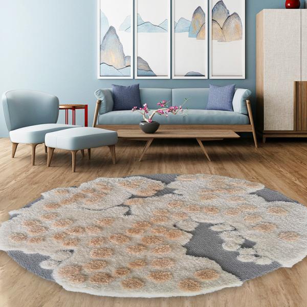 Buy cheap Pure Handmade Wool Irregular Rugs For Living Room 1000*1000mm from wholesalers