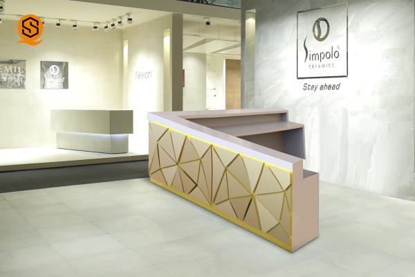 Quality Solid Surface L Shape Bar Counter Antipolution For Night Club for sale