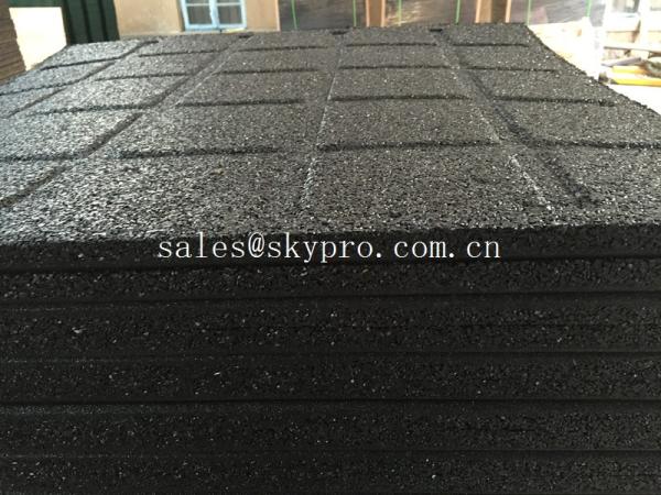 Buy cheap Anti-slip black rubber pavers crumb flooring for Playground / garden / park from wholesalers