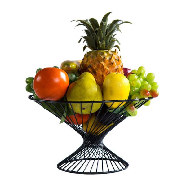 Buy cheap 27.5*15*15CM Luxury Black Baking Varnish Iron Fruit Basket Metal Houseware Heat Resistance and Long-Lasting Durability from wholesalers