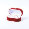 Buy cheap Luxury Jewellery Box Personalized Custom Red Velvet Jewelry Packaging Wedding Engagement Double Ring Box from wholesalers