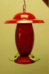 Red acrylic Glass Metal Stamping Garden Bird Feeder / Cast Iron Bird Feeder