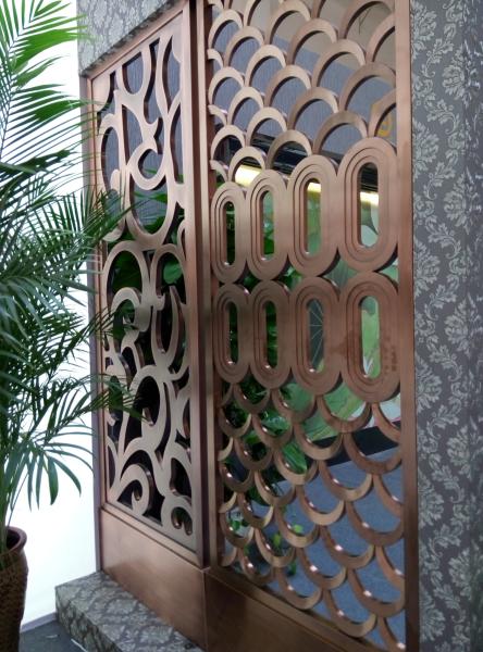 Buy cheap decorative rose golden stainless steel screen room dividers curtain with mirror/hairline from wholesalers