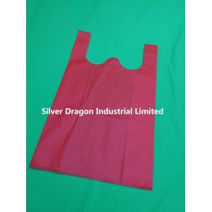 Buy cheap Non-woven singlet bags, non woven shopping bags, red, 30*14*50cm*50gsm from wholesalers