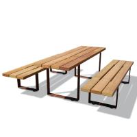 Buy cheap Outdoor Furniture Metal Wood Table Bench sets with Customized Material/color/ product