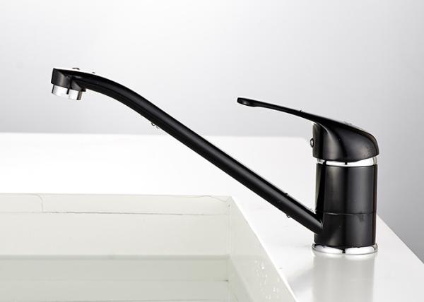 Buy cheap Black Painting Long Neck Kitchen Faucet , ROVATE Kitchen Sink Mixer Taps from wholesalers