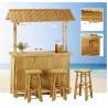 Buy cheap Outdoor Tiki Bar Set Adjustable Feet Outdoor Bar Table with Acacia Wood Top Storage for Party Garden Kitchen from wholesalers