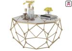 Gold / Black / White Stainless Steel Coffee Table Galaxy Hollowed - Out Hexagon