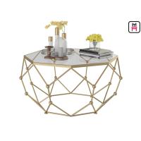 Buy cheap Gold / Black / White Stainless Steel Coffee Table Galaxy Hollowed - Out Hexagon product