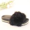 Buy cheap Apricot Fluffy Womens Soft Bottom Slippers Metal Height Increasing from wholesalers