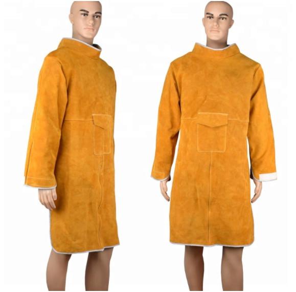 Buy cheap Durable Cow Leather Welding Clothes Long Coat Apron Protection Clothes PPE Safety Wear from wholesalers