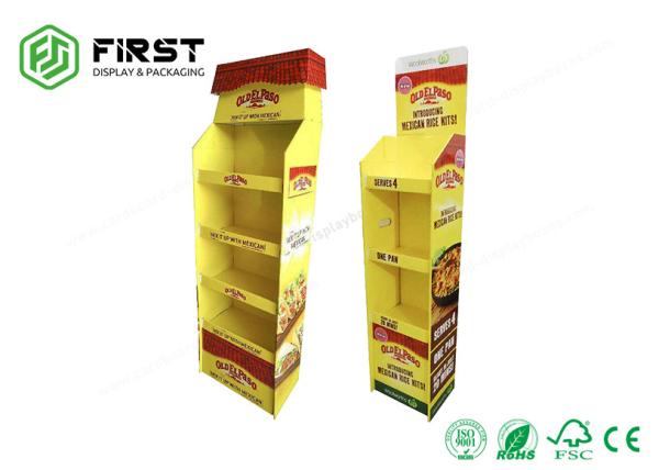 Buy cheap Supermarket Carton Display 4 Tiers Floor Stand Cardboard Display For Snacks from wholesalers