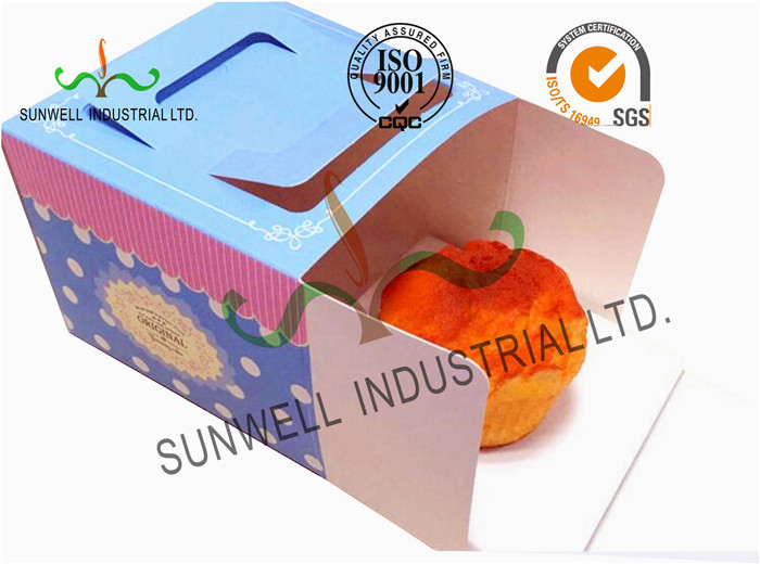 Full CMYK Printing Cardboard Food Storage Boxes Glossy / Matte Finish Blue Color