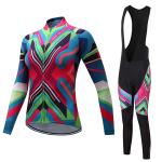 Female Jersey Long Sleeve Cycling Suit Cycling Clothing Suits Colorful