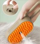 Pet Hair Removal Steam Brush Grooming 3 In 1 Folder Handle Comb De-fluffing Cat