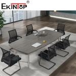 Rectangular Wood And Steel Conference Table Office Desk Furniture
