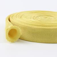 Buy cheap Knitted Fireproof Webbing Yellow 20mm Width Kevlar Tubular Webbing product