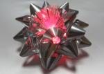10CM Dia Metallic LED Ribbon Bow for gift decorations , Pink Blue Silver Star