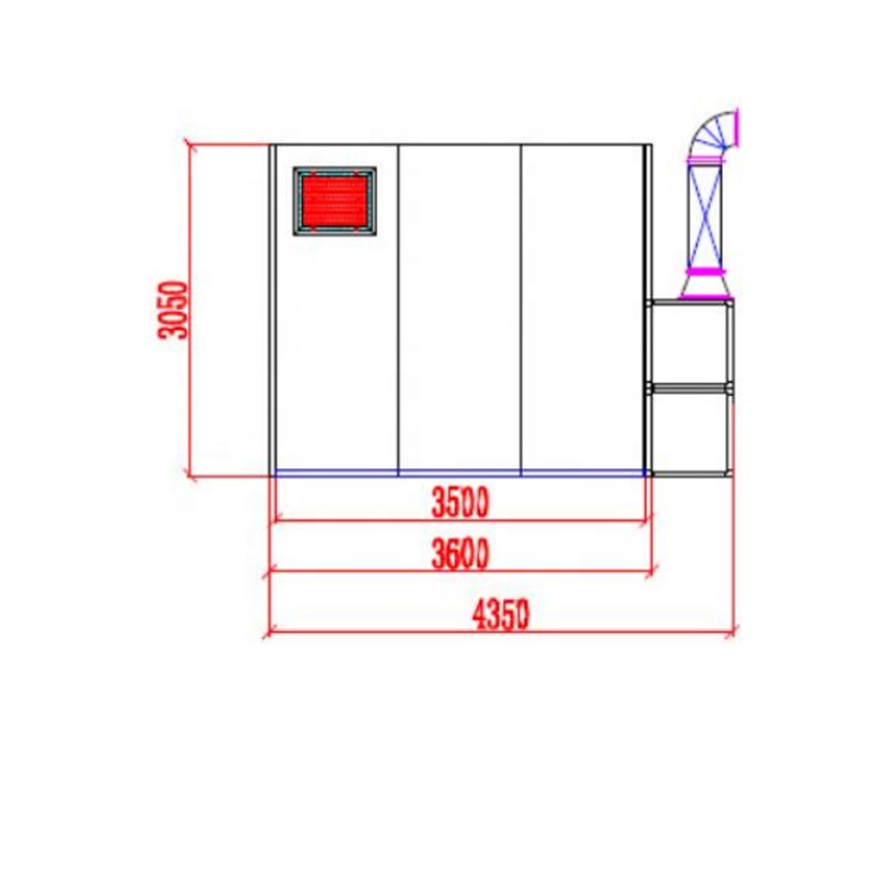 220V 1 Phrase Metal Car Paint Room 3.05m Height With 8 Pcs Lighting System