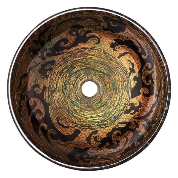 Classical Round Countertop Bathroom Sink Bowls , Tempered Glass Vessel Bathroom