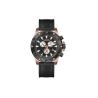 Buy cheap Mens 316L Stainless Steel Chronograph Watch Leather Strap Black & Blue Case Bezel from wholesalers