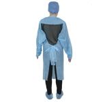 Disposable CPE gown 25-35gsm Machine Made Thumb Looped Blue Yellow CPE Coat