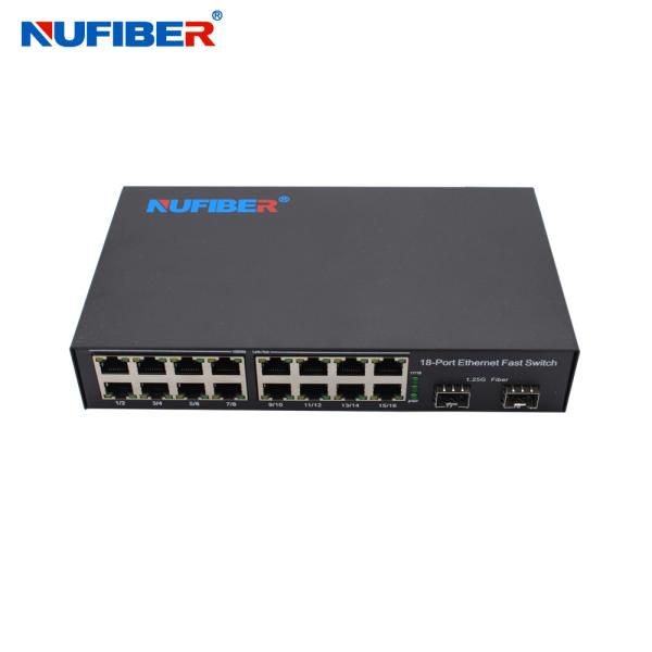Buy cheap Gigabit SFP Ethernet Switch 16 RJ45 Ports 2 SFP Slot Fiber Ethernet Switch DC12V from wholesalers
