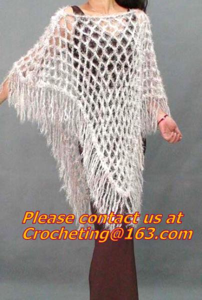 Buy cheap Womens Tassel Hollow Long Handmade Crochet Ponchos Wool Grandrelle Yarn Poncho Female from wholesalers