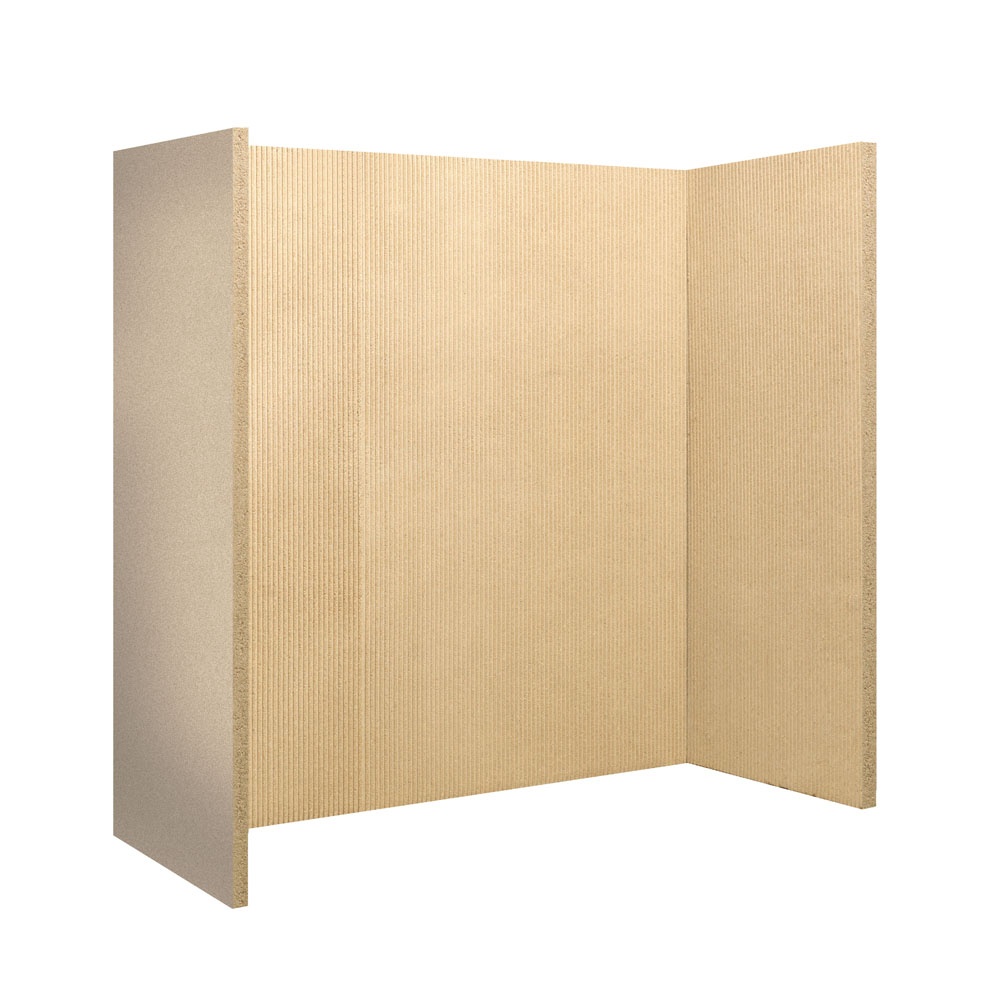 Lightweight Reeded Vermiculite Board , Nontoxic Brick Effect Fireboard For Stoves