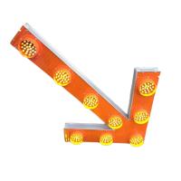 Buy cheap Orange LED Solar Powered Road Signs Warning Arrow Board For Road product