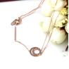 Buy cheap Steel Double Round Cylinder Pendant Long Necklace, Rose Gold Pated Necklace from wholesalers