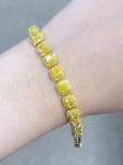 6.213ct Yellow Diamond Tennis Bracelet Cushion Shape Cultivated Diamonds