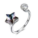 10x17mm 3.23g 925 Sterling Silver Rings Platinum Plated Star Diamond Ring SGS