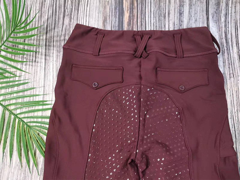 Women Burgundy Riding Breeches Quick Dry Silicone Grip Full Seat Riding Breeches