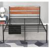 Buy cheap BSCI Simple Black Wooden Metal Furniture Solid Wrought Iron Beds King Size For Apartment from wholesalers