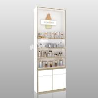 Buy cheap Cosmetic Store Cabinet White Wooden Skincare Cabinet With Light Box Cosmetic product