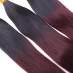Wholesle Human Hair Extension Ombre 2 Color on tangle on shedding Brazilian Hair