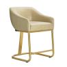 Buy cheap Modern design leisure stainless steel dining chair PU leather upholstery armrest chair for living room from wholesalers