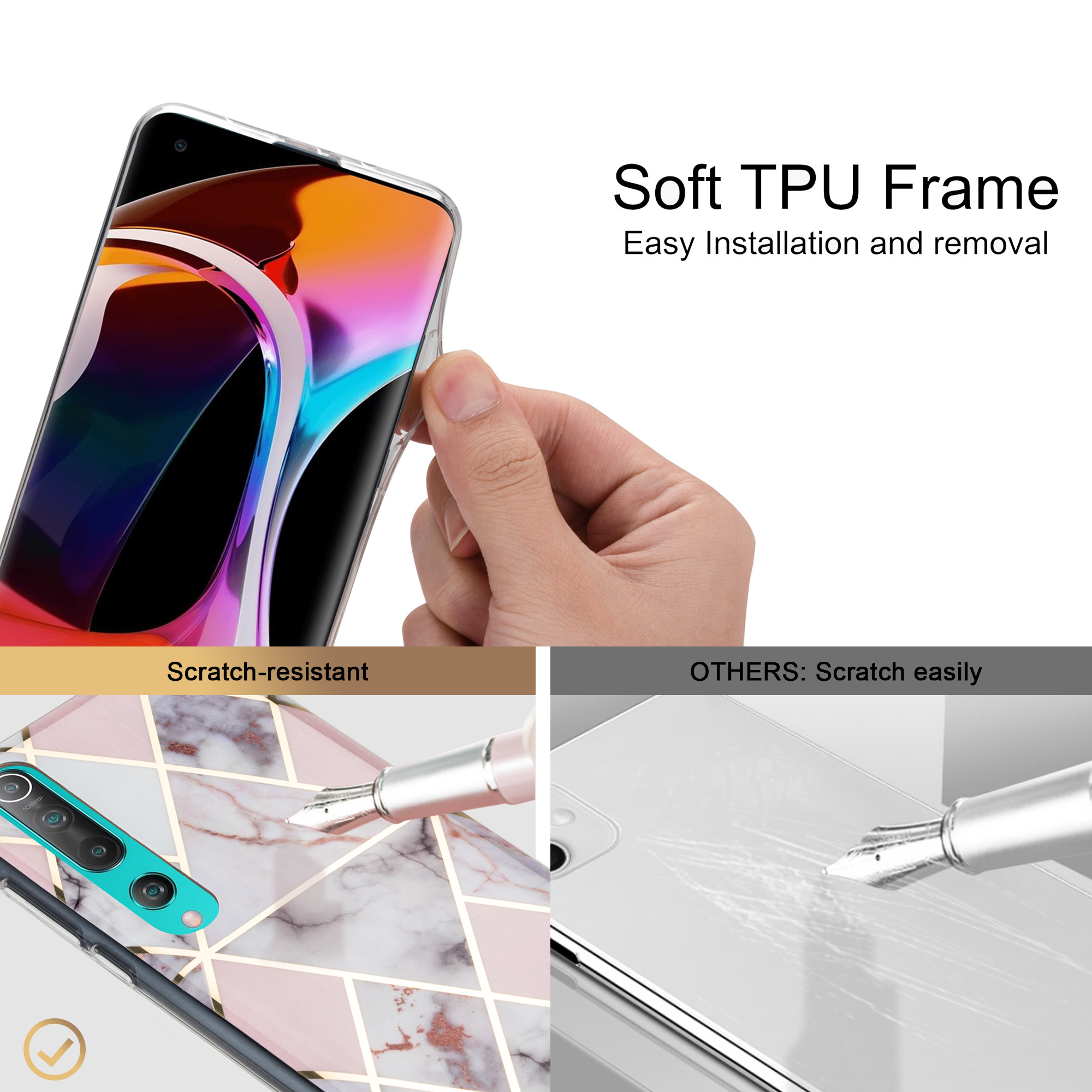 Ultra Slim Soft Marble Phone Case IMD Shockproof Dust proof For Mi Note9 10 Pro