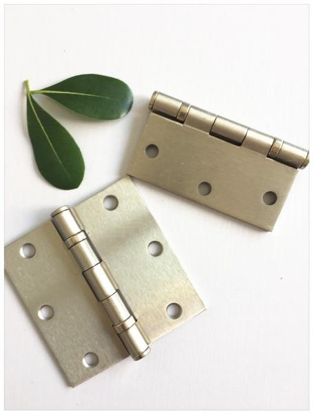 Buy cheap Satin Nickel Ball Bearing Door Hinges , 2 Bb Bearing Gate Hinges Steel Circle Flat Head Polished from wholesalers