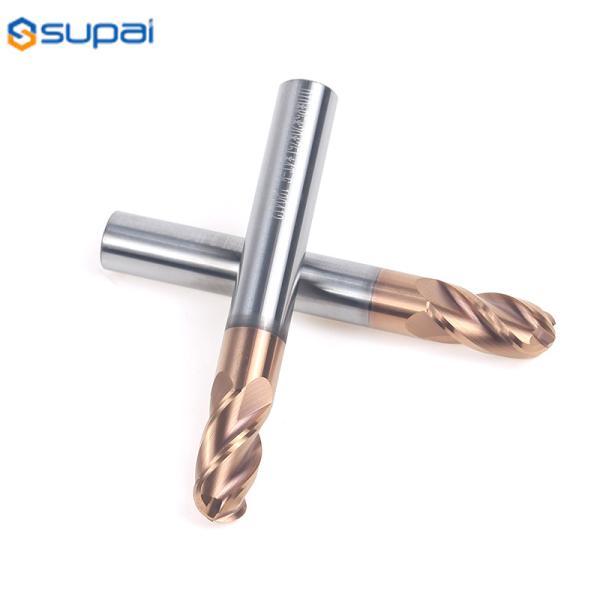 Buy cheap 4 Flute Carbide Ball Nose End Mill Tisin Coating For Stainless Steel from wholesalers