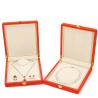 Buy cheap Hanhong Custom Orange Microfiber Leather Jewelry Packaging Box for Luxury Pearl Necklace from wholesalers
