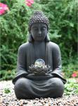 Outdoor Buddha Water Fountain For Garden , Customize Voltage Granite Color