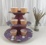 SGS Round Paper Cupcake Stand Dessert Tower Recycled 3 Tiers Display Holder