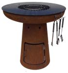 BBQ Fire Bowl Corten Steel With Grill Ring Outdoor Camping