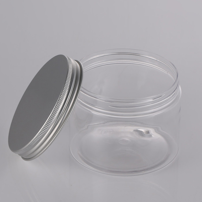 500ml 85mm Wide Mouth Round Plastic Canisters Clear Storage Jars