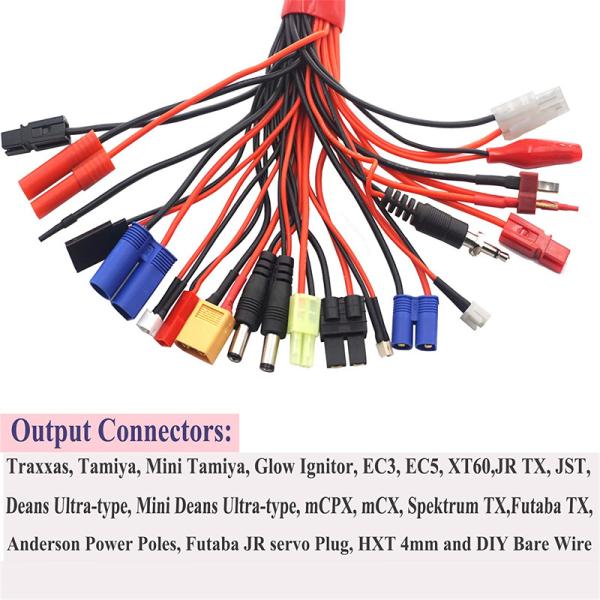 Buy cheap Silicone RC Battery Charger Leads , 19 In 1 Multifunctional Lipo Charging Leads from wholesalers